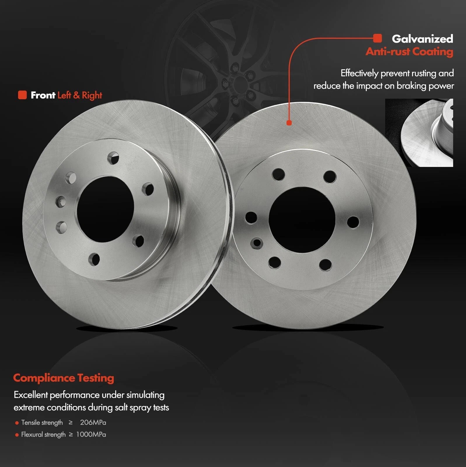 2Pcs Front Disc Brake Rotors for Mercedes-Benz Sprinter 2500 | #10324