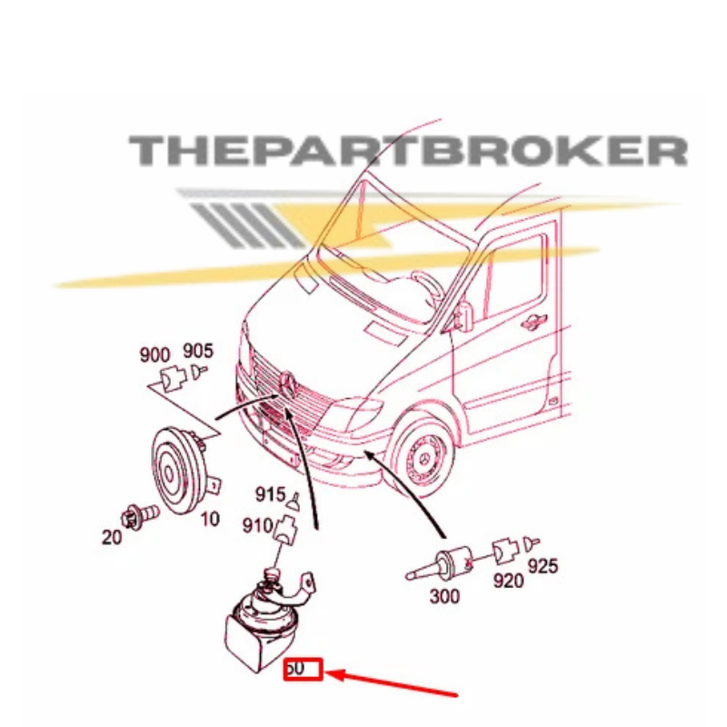 Horn for 2010-2013 Mercedes Benz Sprinter 2500 3500